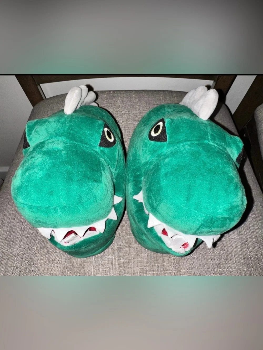 Kids 10/11 Old Plush Dinosaur Slippers